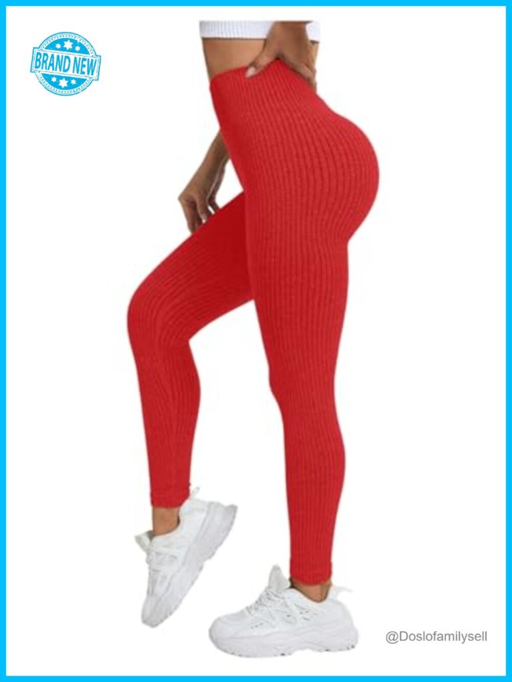Ribbed Seamless High Waisted Leggings Women Workout Yoga Pants